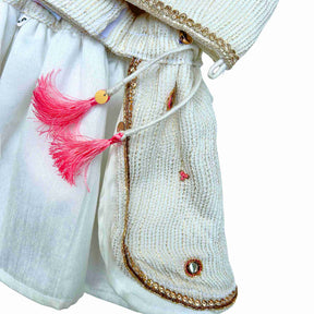 MEHER OFF-WHITE HAND EMBROIDERED LEHENGA FOR DOGS AND CATS