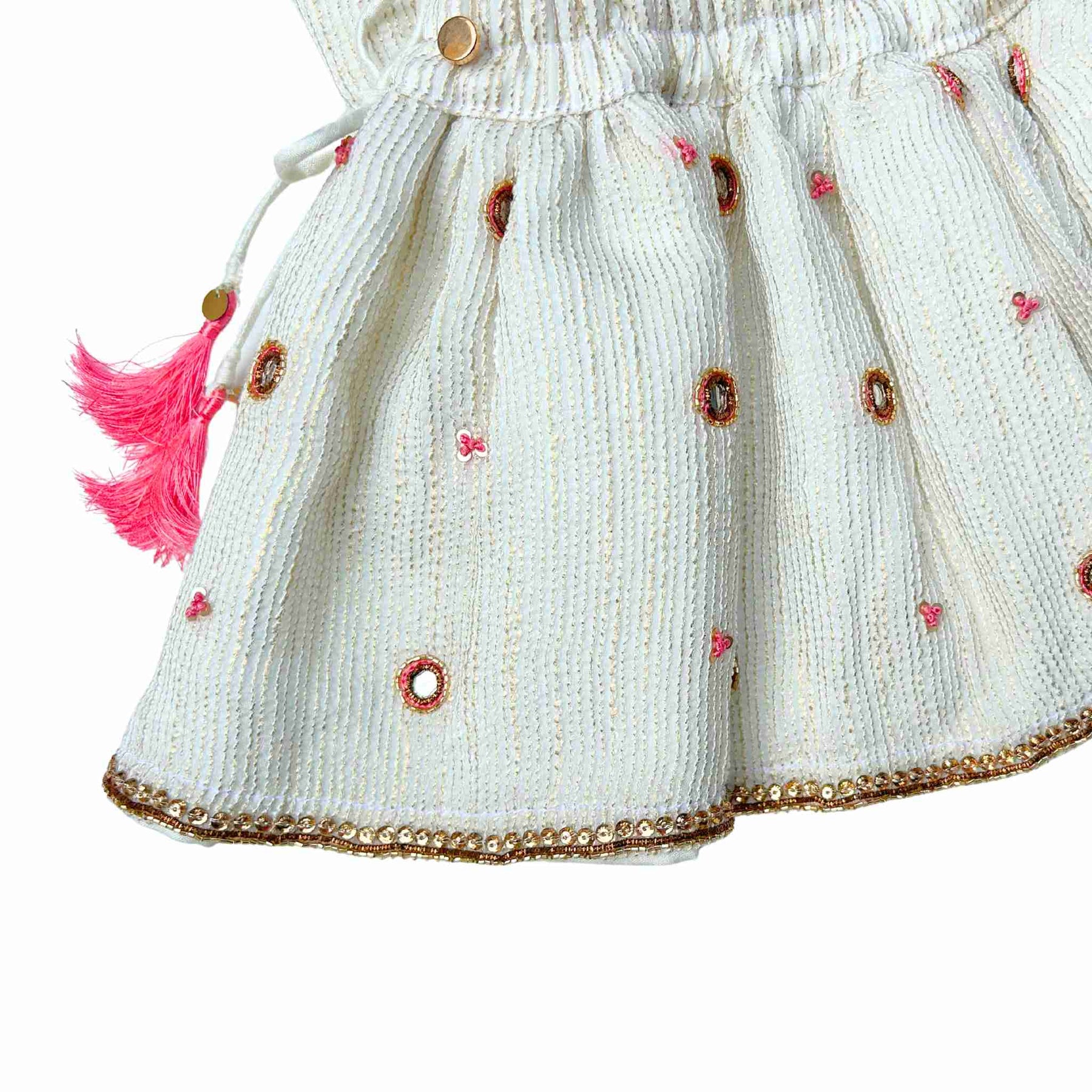 MEHER OFF-WHITE HAND EMBROIDERED LEHENGA FOR DOGS AND CATS