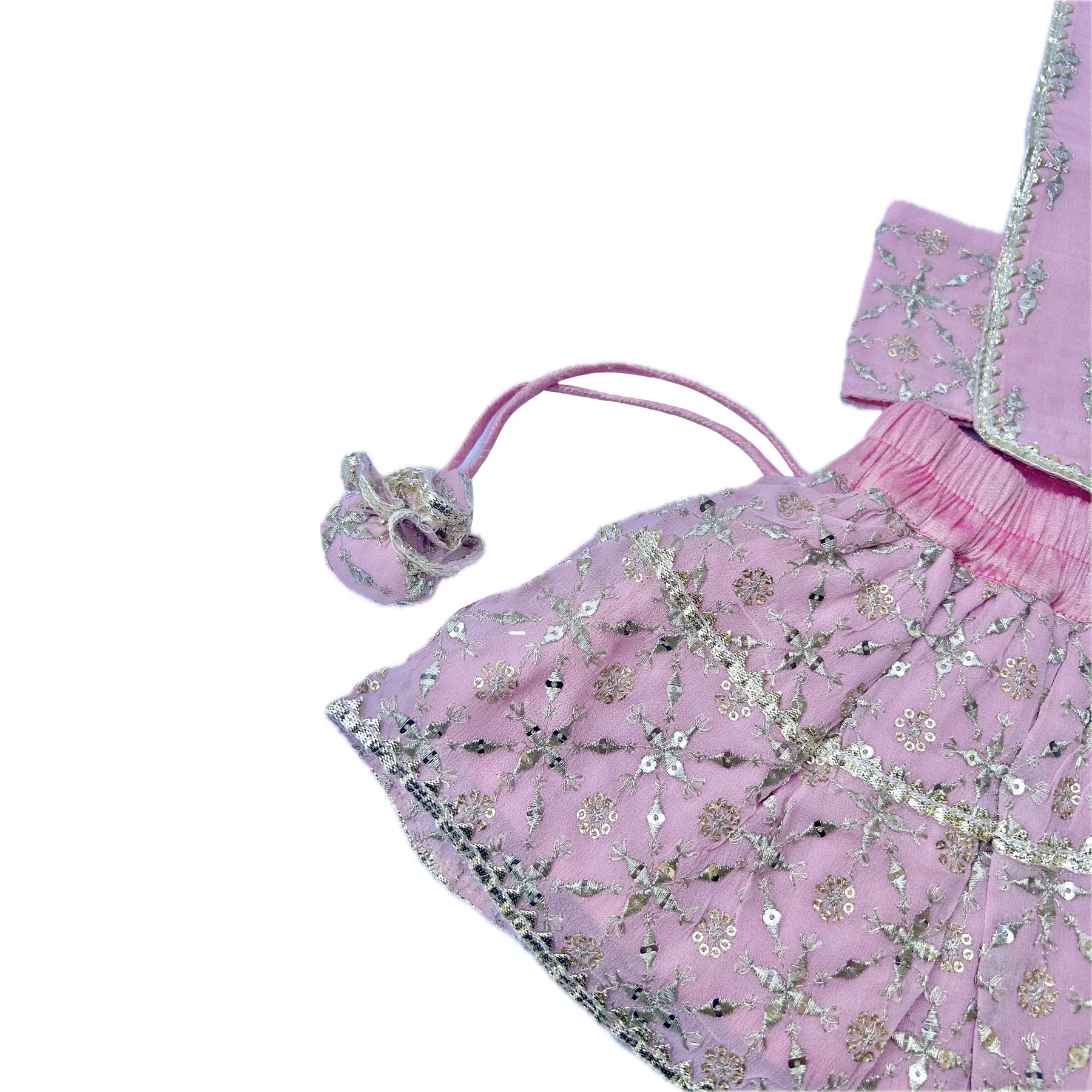 POWDER PINK FESTIVE DOG LEHENGA