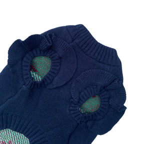 NAVY BLUE CHARMING CHERRY DOG SWEATER