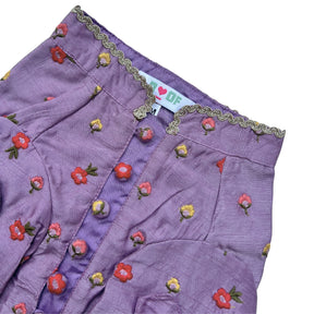 SUNSET PURPLE FLOWER EMBROIDERED DOG KURTA