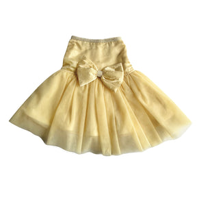 BEIGE PRETTY PEARL TUTU DOG DRESS