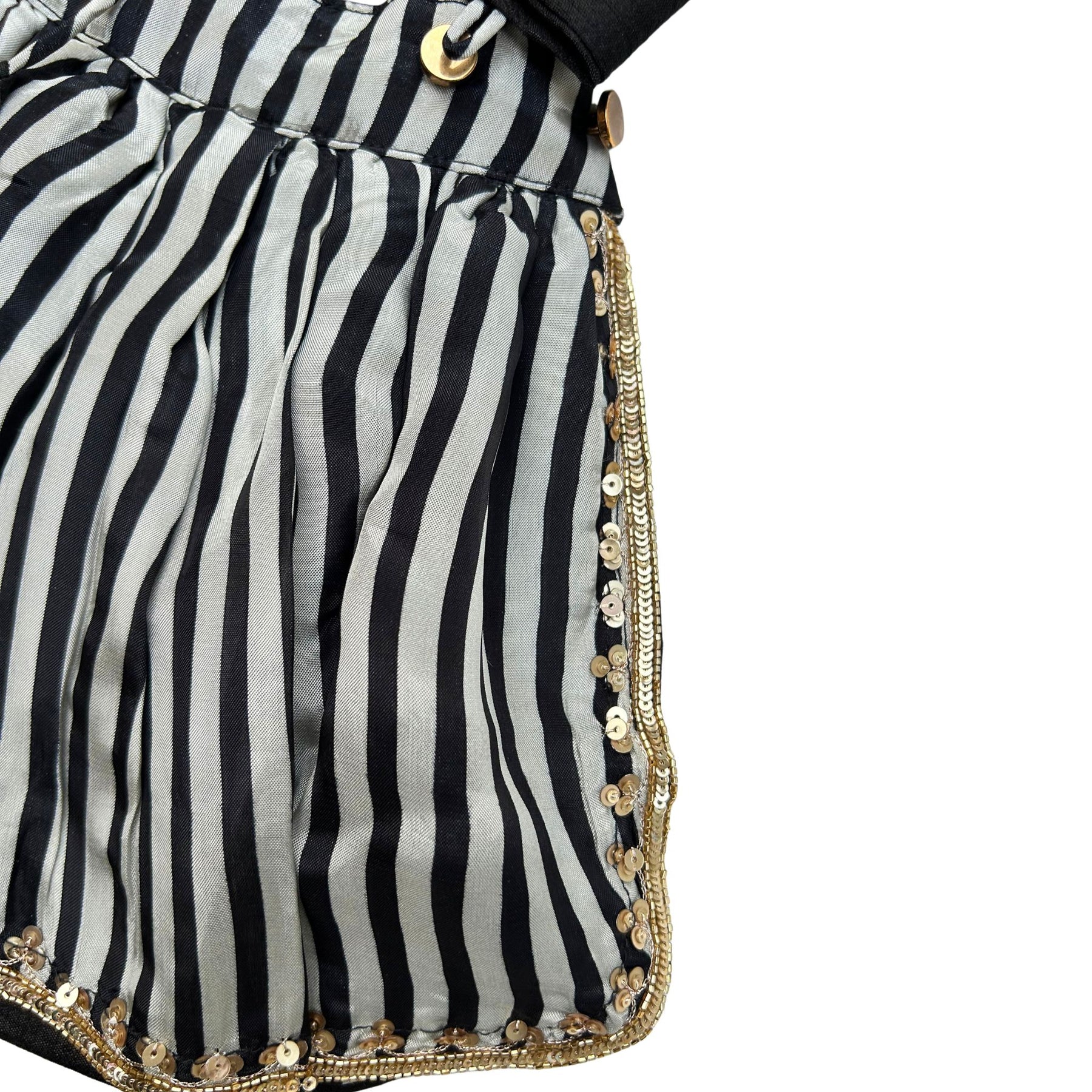 NOIR STRIPE FLORAL HAND EMBROIDERED LEHENGA FOR DOGS AND CATS