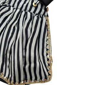 NOIR STRIPE FLORAL HAND EMBROIDERED LEHENGA FOR DOGS AND CATS