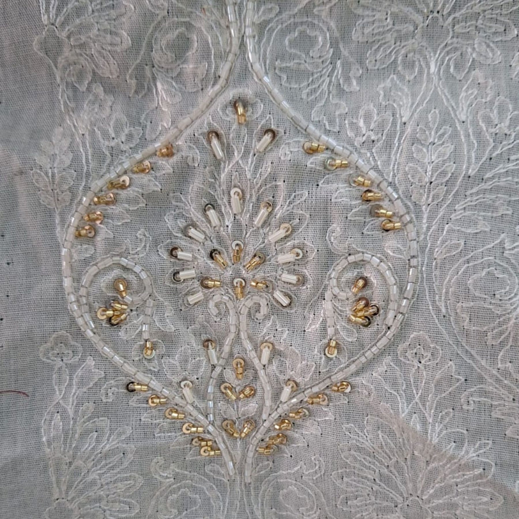 WHITE OVERALL HAND EMBROIDERED SHERWANI FOR DOGS AND CATS
