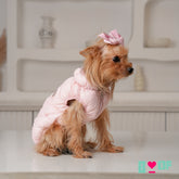 PACKABLE PINK PUFFER DOG JACKET