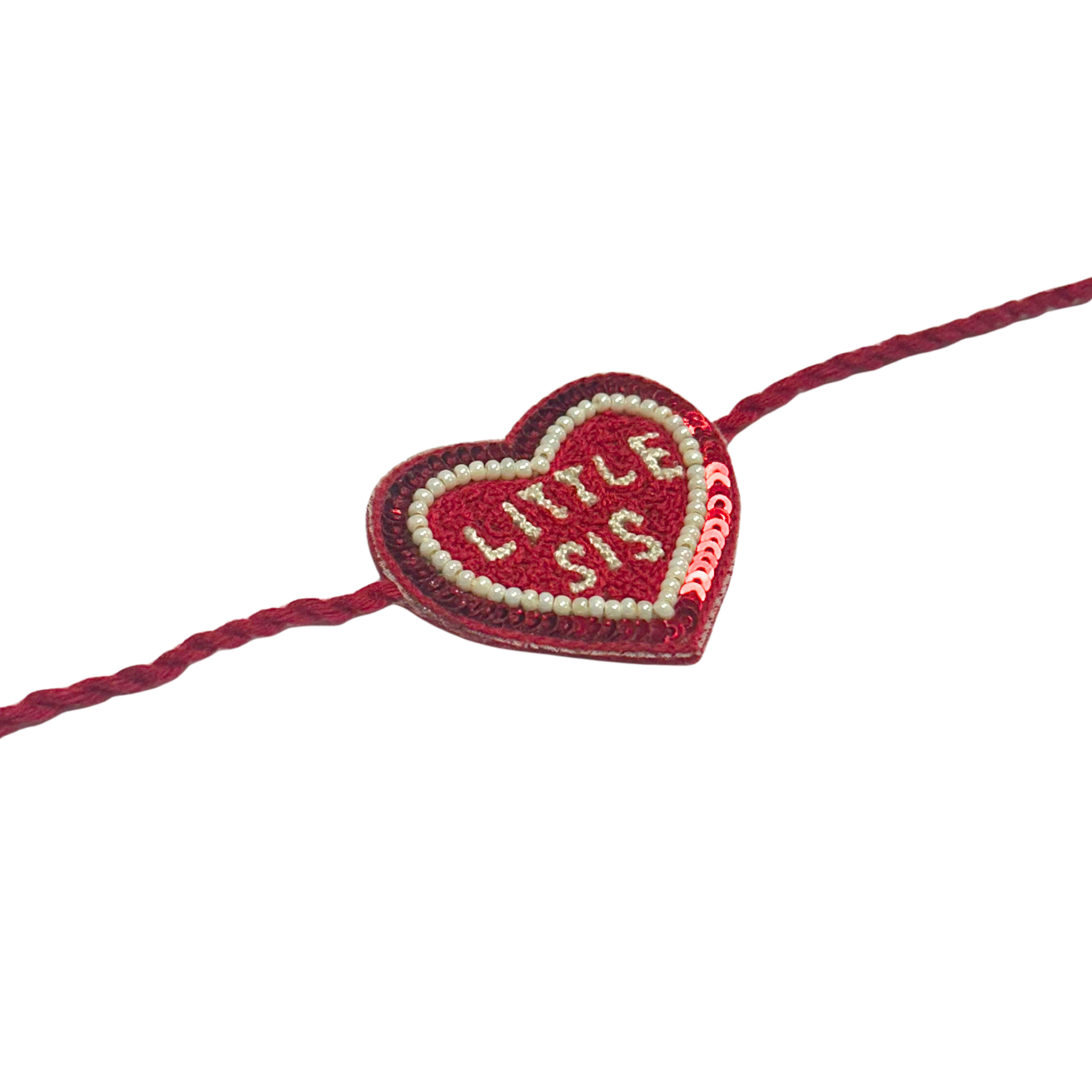 KHANAK CRIMSON RED LEHENGA + LITTLE SISTER HEART RAKHI COMBO FOR DOGS AND CATS