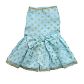 PASTEL BLUE GOLD BUTTI ANARKALI DRESS