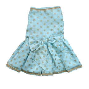 PASTEL BLUE GOLD BUTTI ANARKALI DRESS