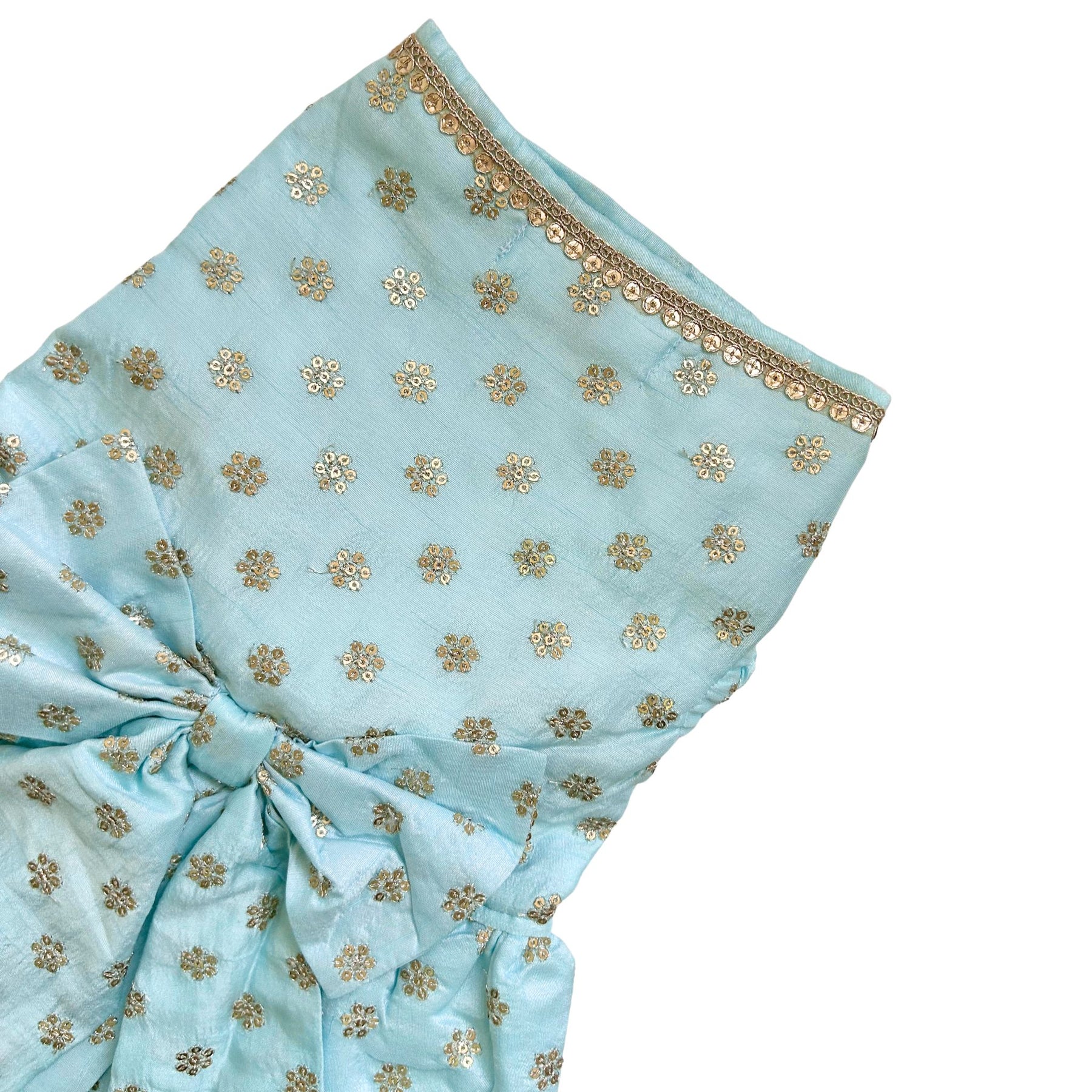 PASTEL BLUE GOLD BUTTI ANARKALI DRESS