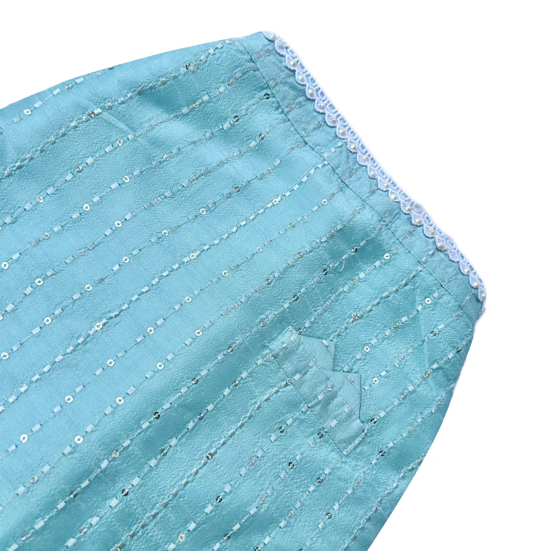 BLUE TEXTURED PEARL DOG SHERWANI