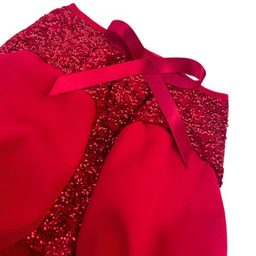 RED SEQUINS GEMSTONE DOG DRESS