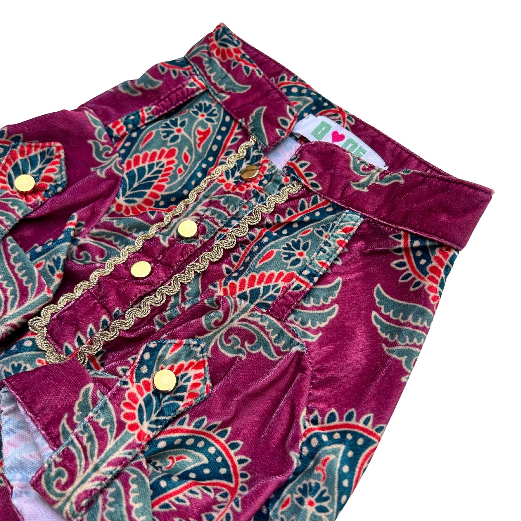 MAGENTA VELVET PAISLEY PRINTED KURTA FOR DOGS AND CATS