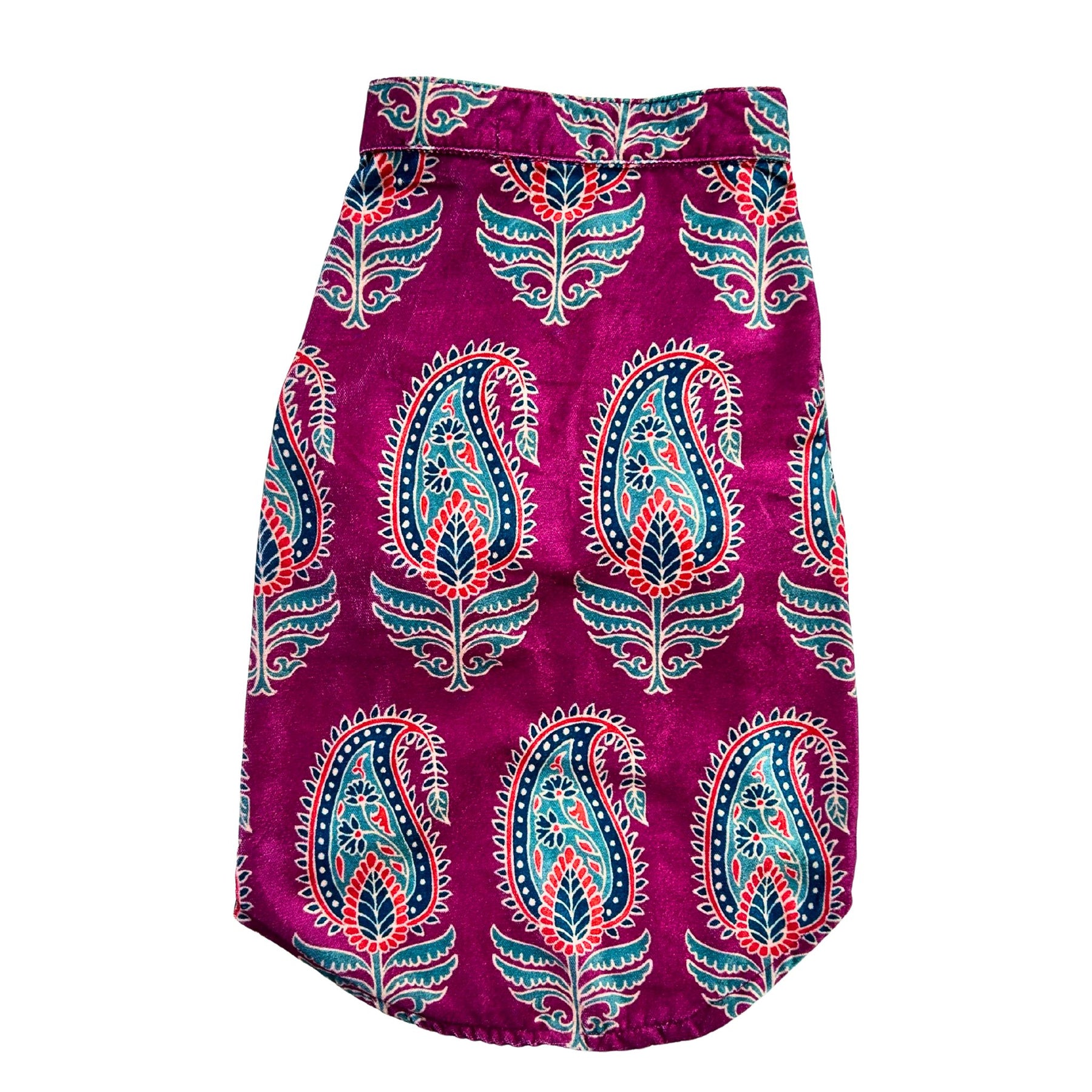 MAGENTA VELVET PAISLEY PRINTED KURTA FOR DOGS AND CATS