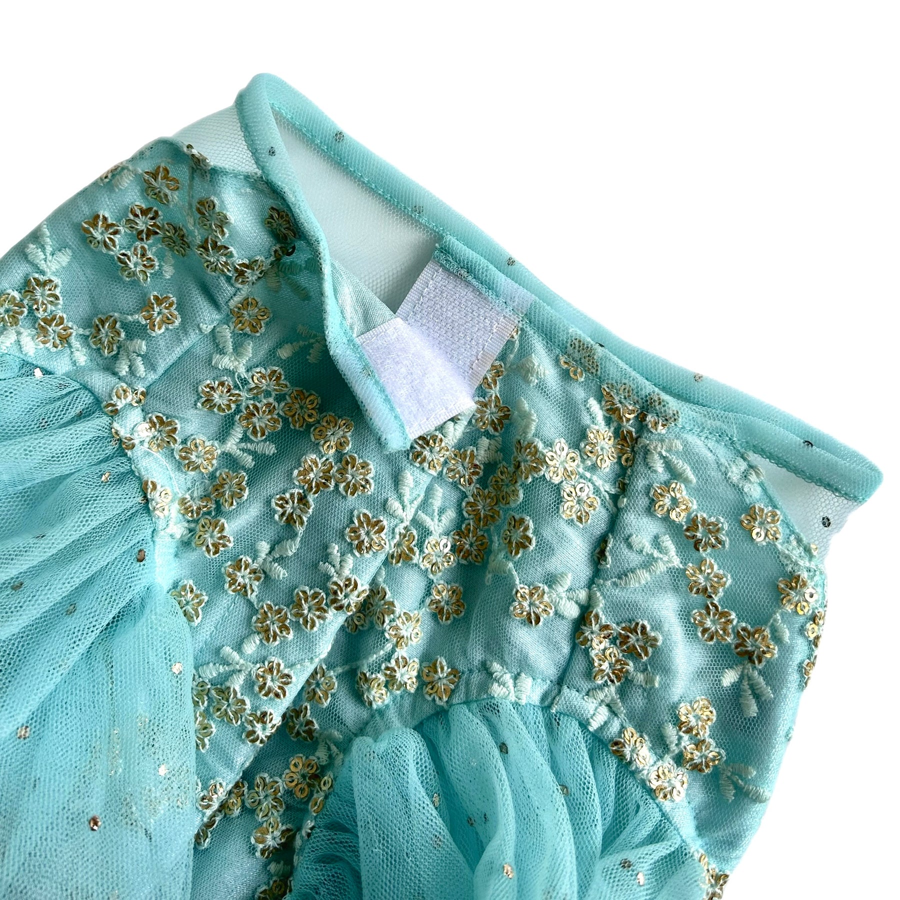 SEA BLUE SEQUINS EMBROIDERED DOG ANARKALI