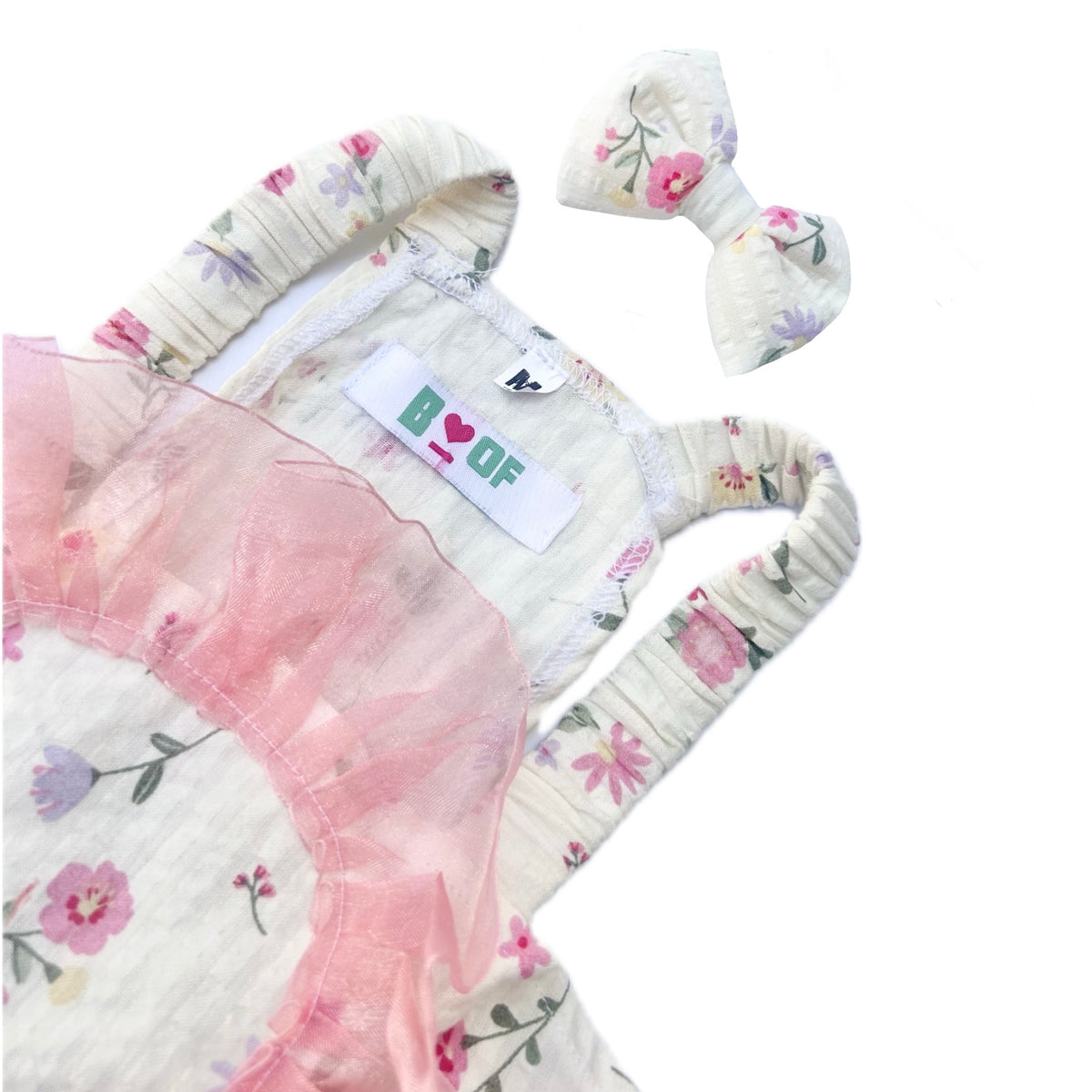 FLORAL ORGANZA RUFFLE DOG DRESS