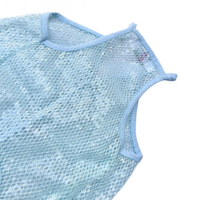 BLUE MESH SEQUINS DOG VEST