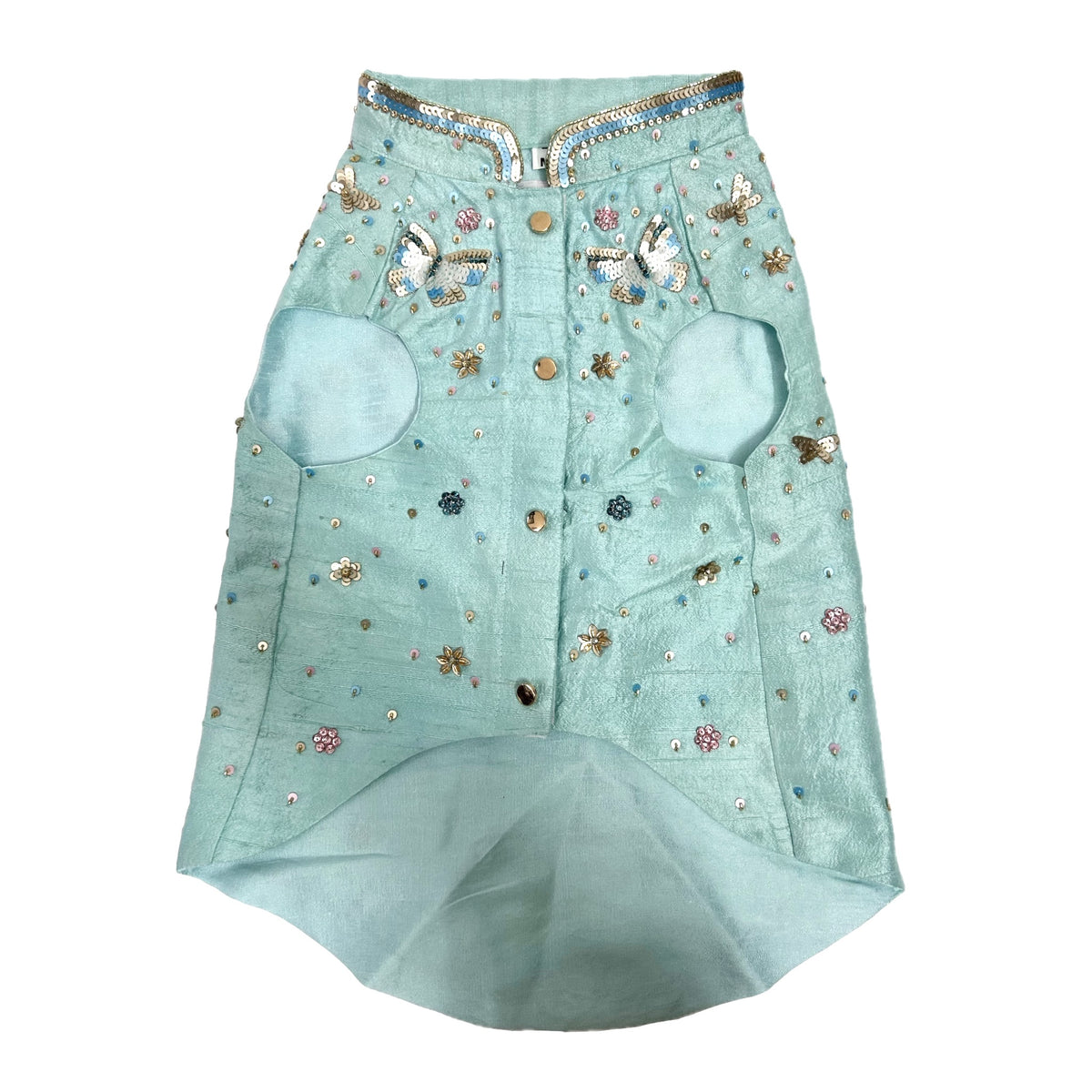 SEA BLUE BUTTERFLY DOG SHERWANI