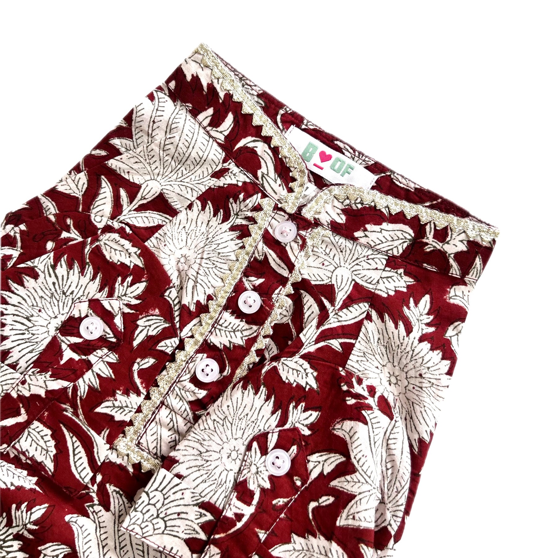 MAROON PHOOL COTTON DOG KURTA