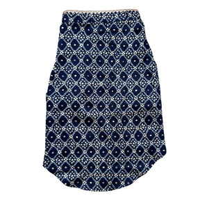 NAVY BLUE BANDHANI COTTON KURTA FOR DOGS AND CATS