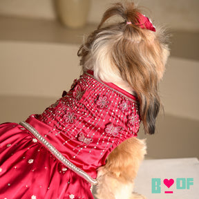 BUTTERFLY SPARKLE HAND EMBROIDERED TUTU DRESS FOR DOGS AND CATS