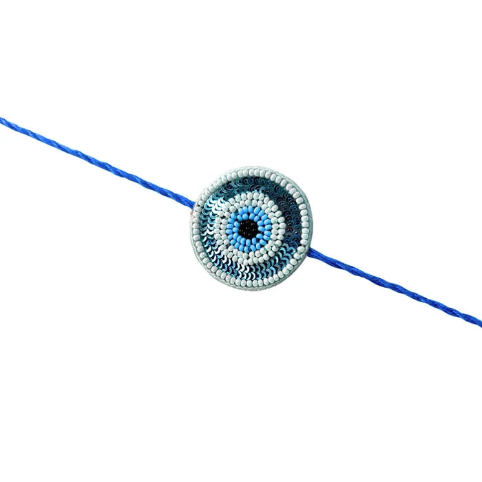 BLUE PATHANI DOG KURTA+EVIL EYE RAKHI FOR DOGS AND CATS