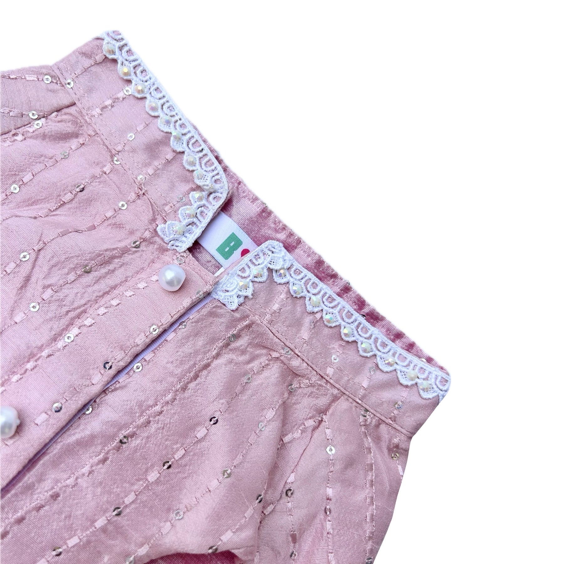 PINK TEXTURED PEARL DOG SHERWANI