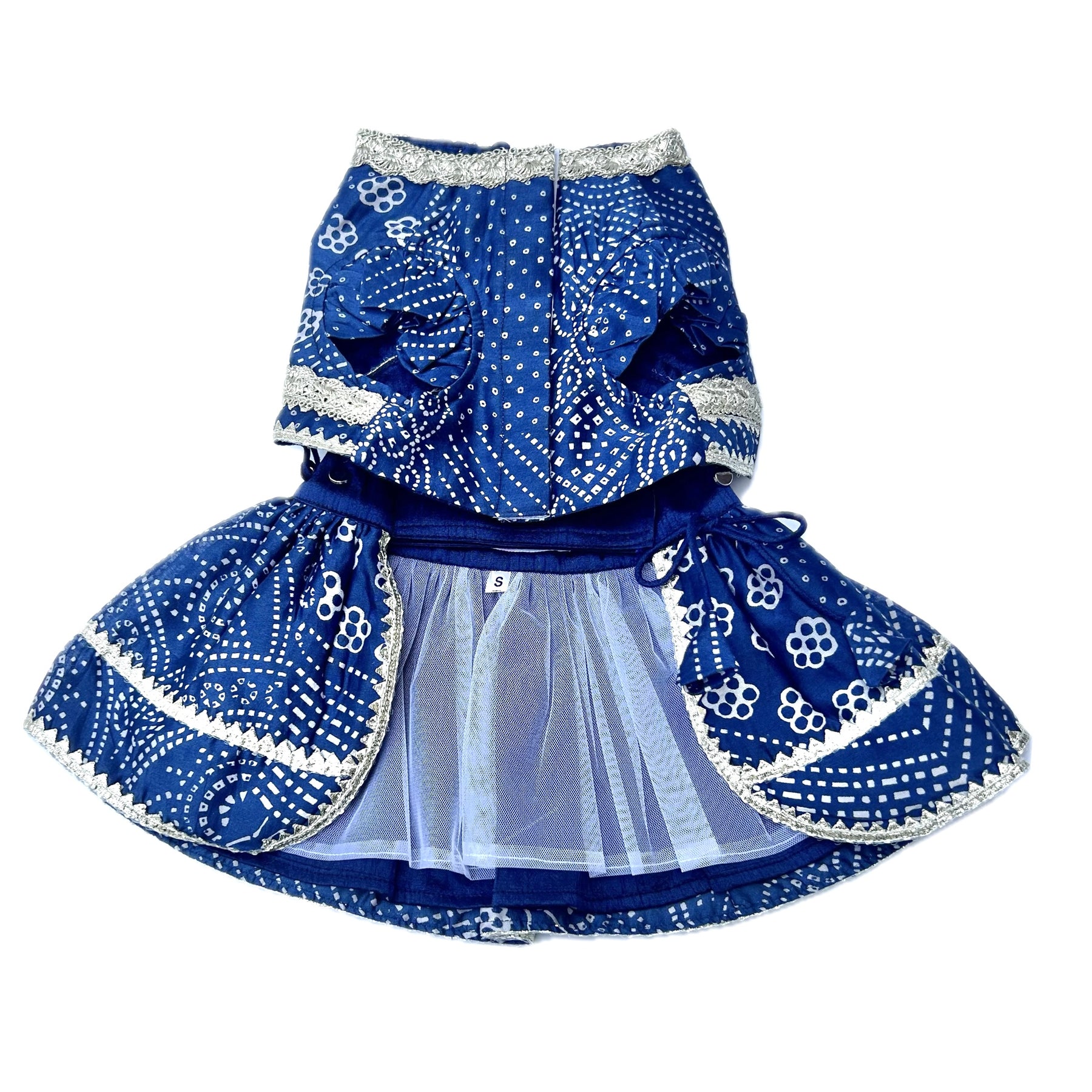 BLUE BANDHANI GOTA LEHENGA