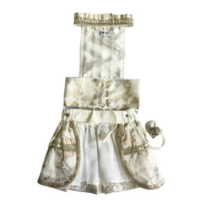 OFF-WHITE BROCADE DOG LEHENGA