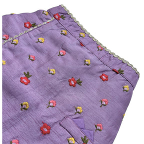 SUNSET PURPLE FLOWER EMBROIDERED DOG KURTA
