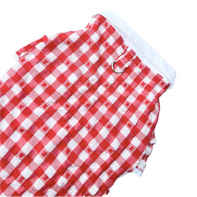 RED CHECKERED WHITE COLLAR DOG SHIRT