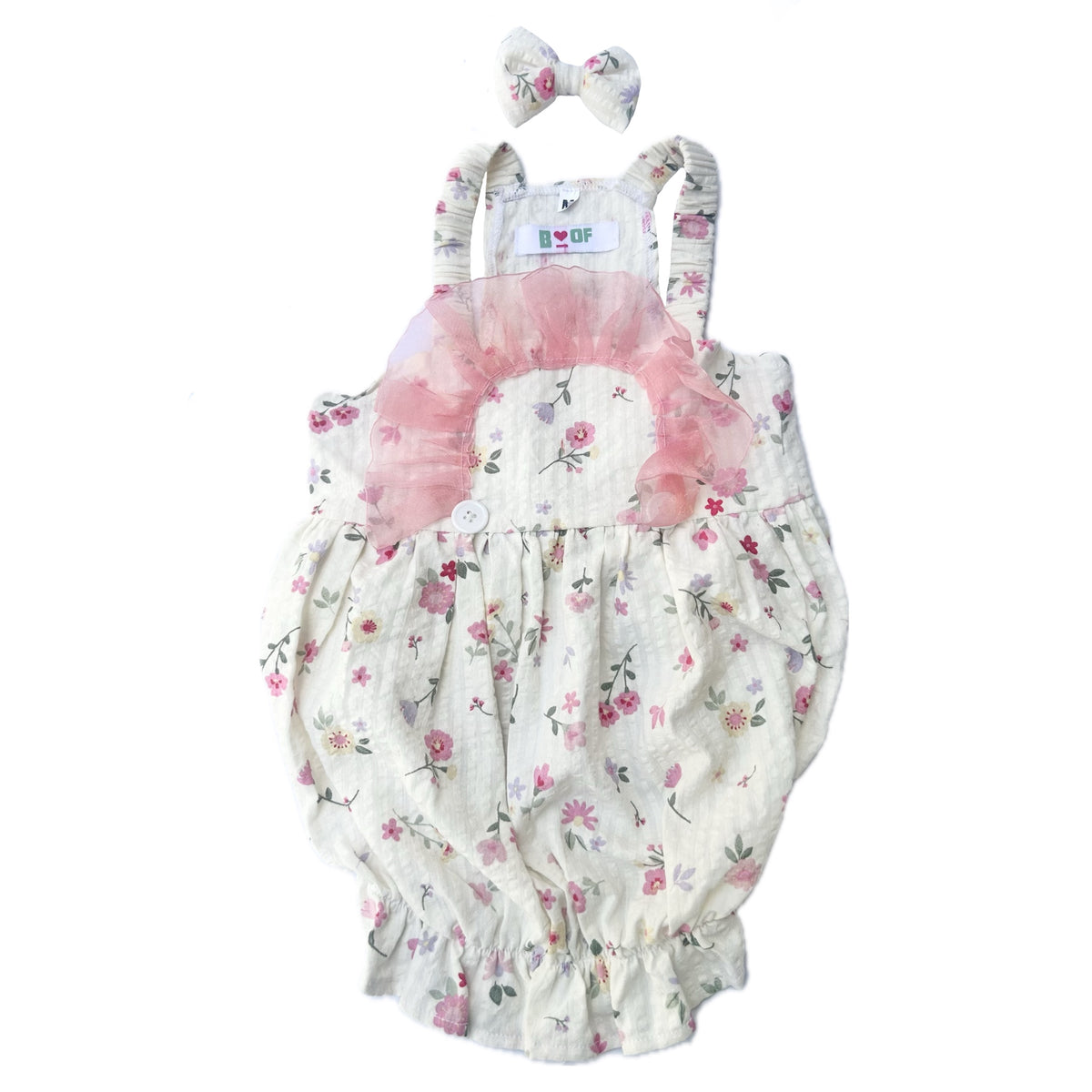 FLORAL ORGANZA RUFFLE DOG DRESS