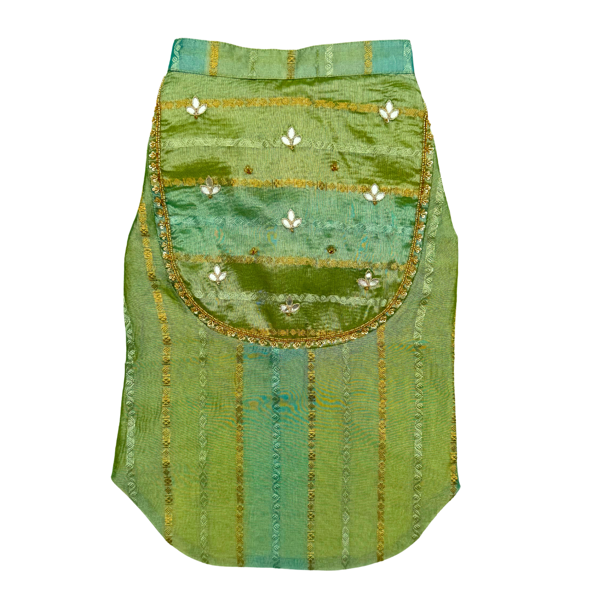 GREEN ZARI TISSUE HAND EMBROIDERED SHERWANI FOR DOGS AND CATS