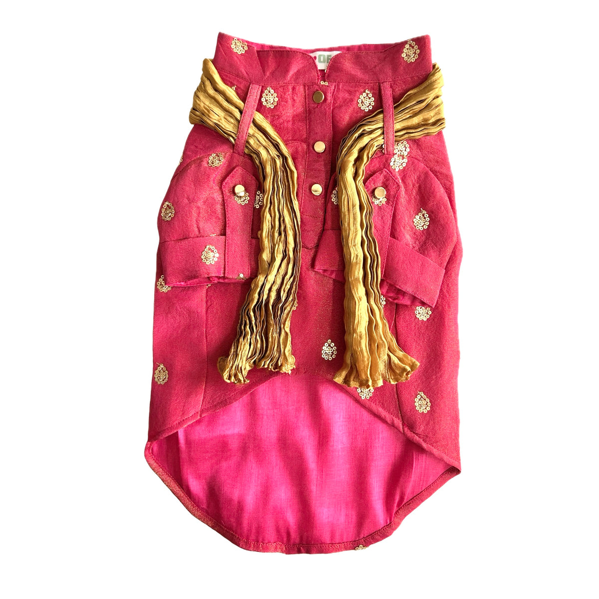 FUCHSIA PINK TISSUE BUTI DOG KURTA