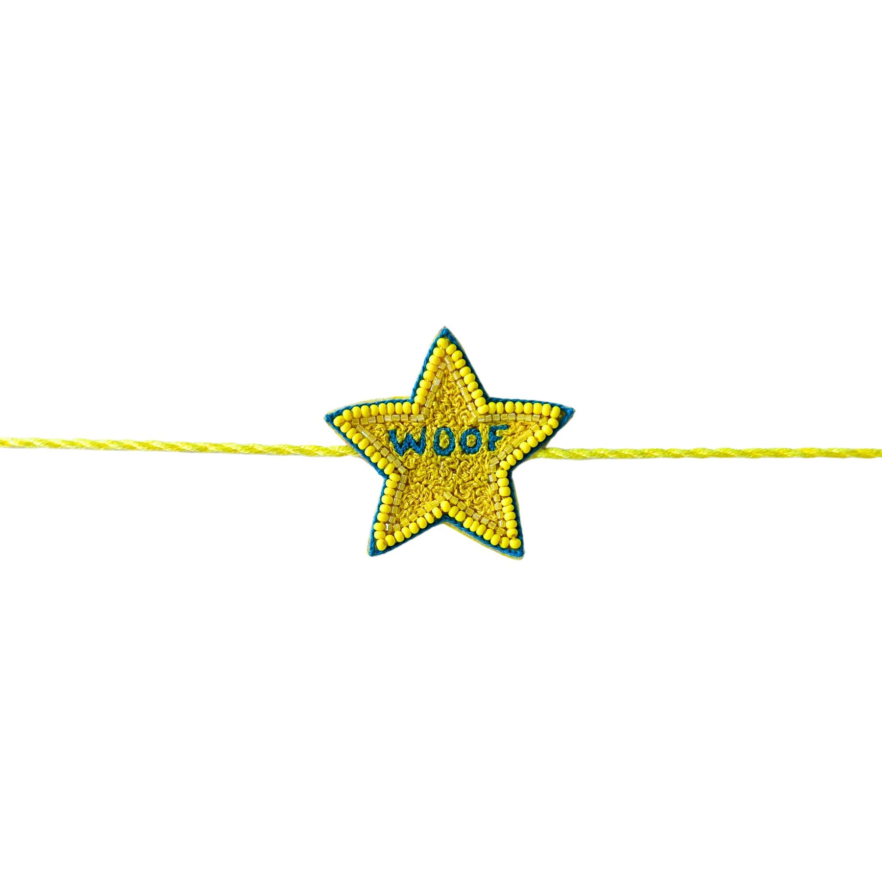 YELLOW STAR WOOF RAKHI FOR DOGS AND CATS