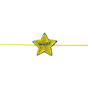 YELLOW STAR WOOF RAKHI FOR DOGS AND CATS