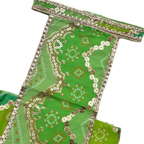 GREEN CHEVRON DOG LEHENGA