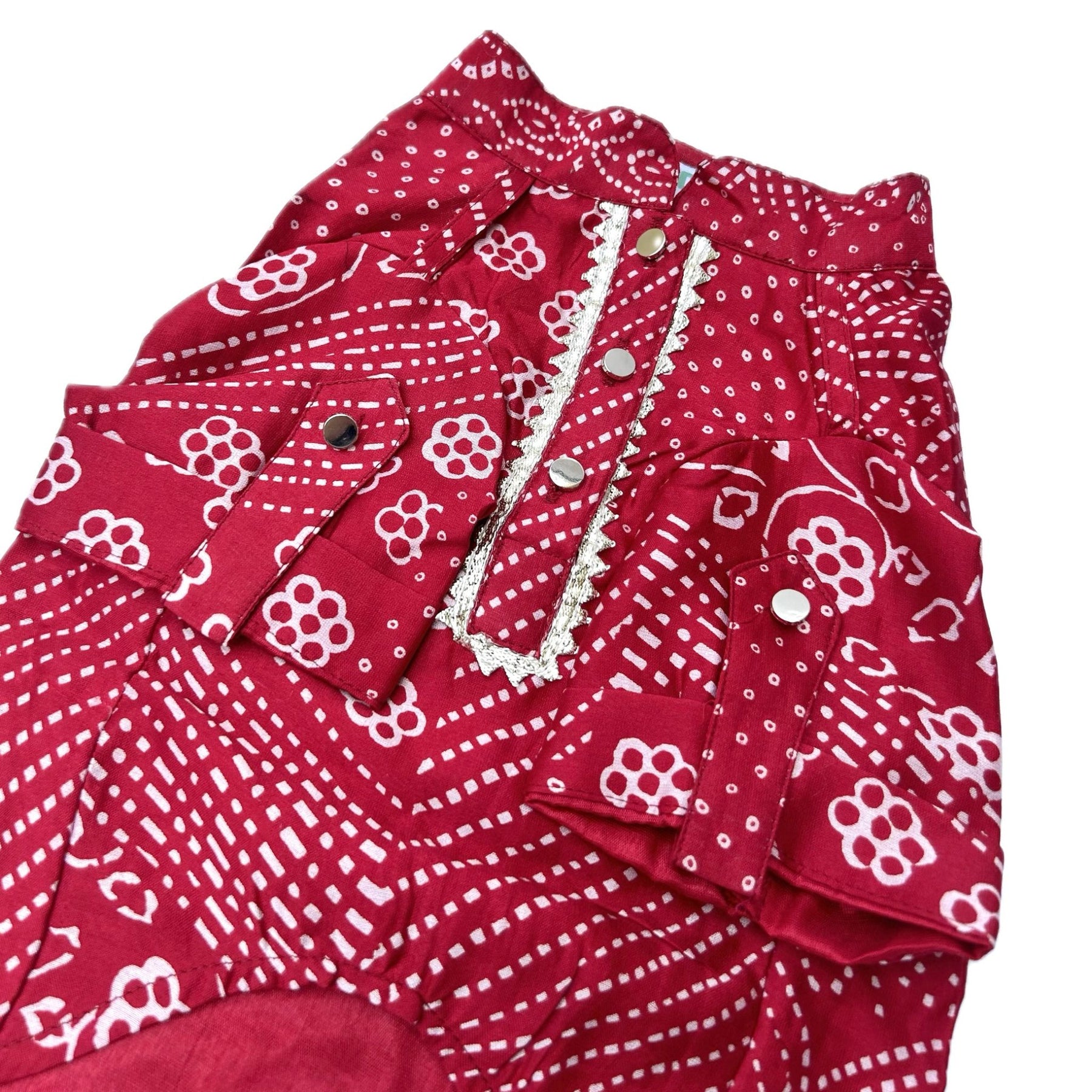 RED PATHANI DOG KURTA