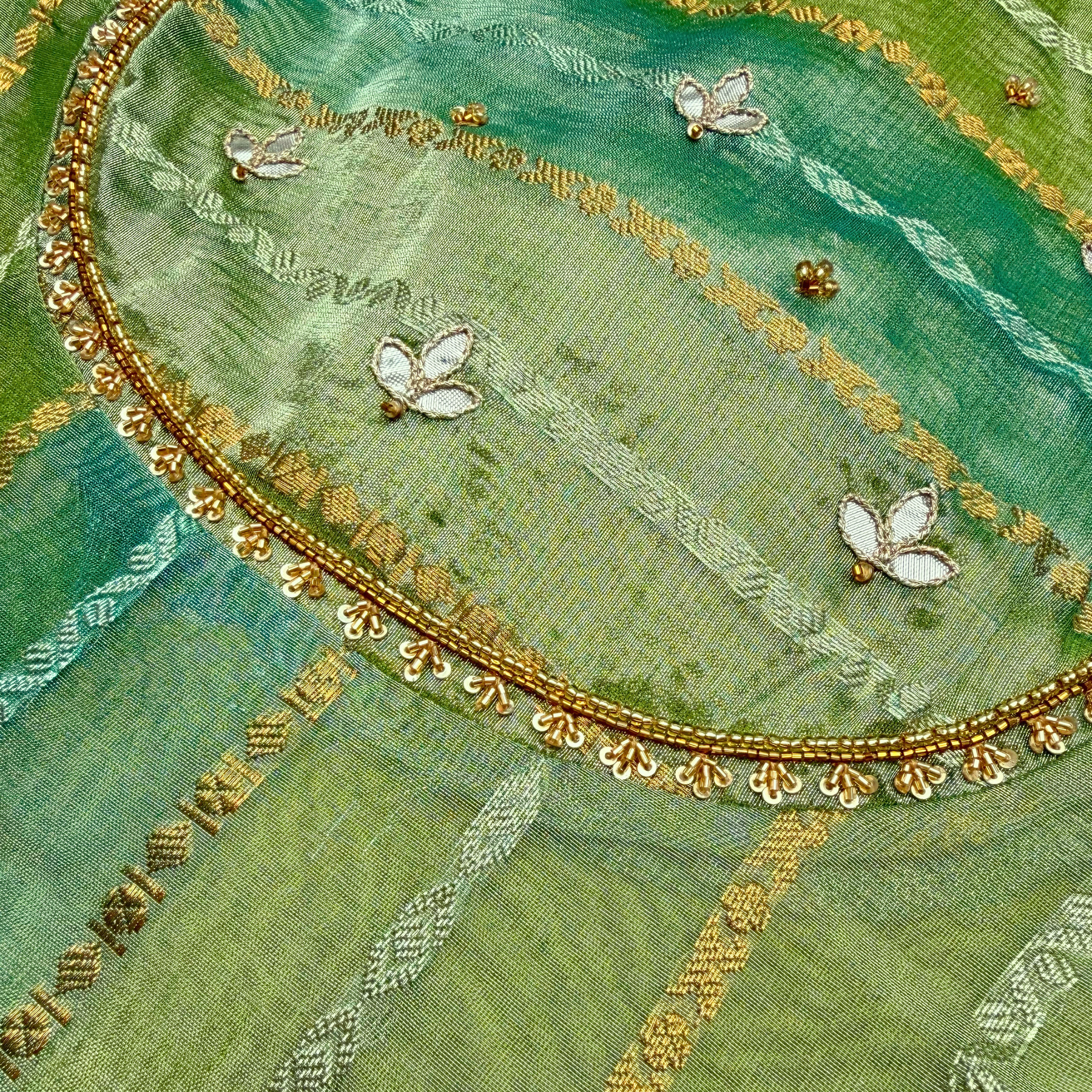 GREEN ZARI TISSUE HAND EMBROIDERED SHERWANI FOR DOGS AND CATS