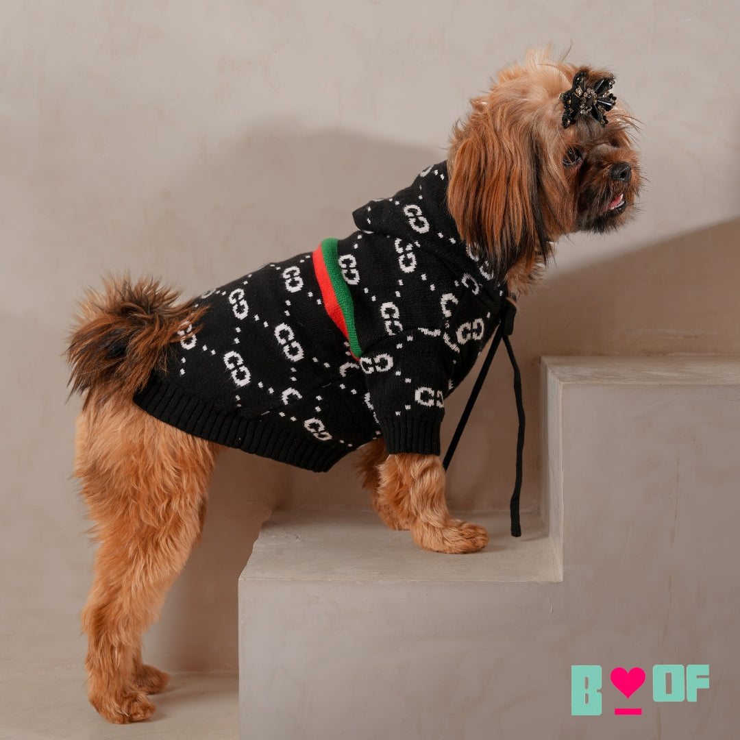 BLACK PAW-CCI DOG HOODIE