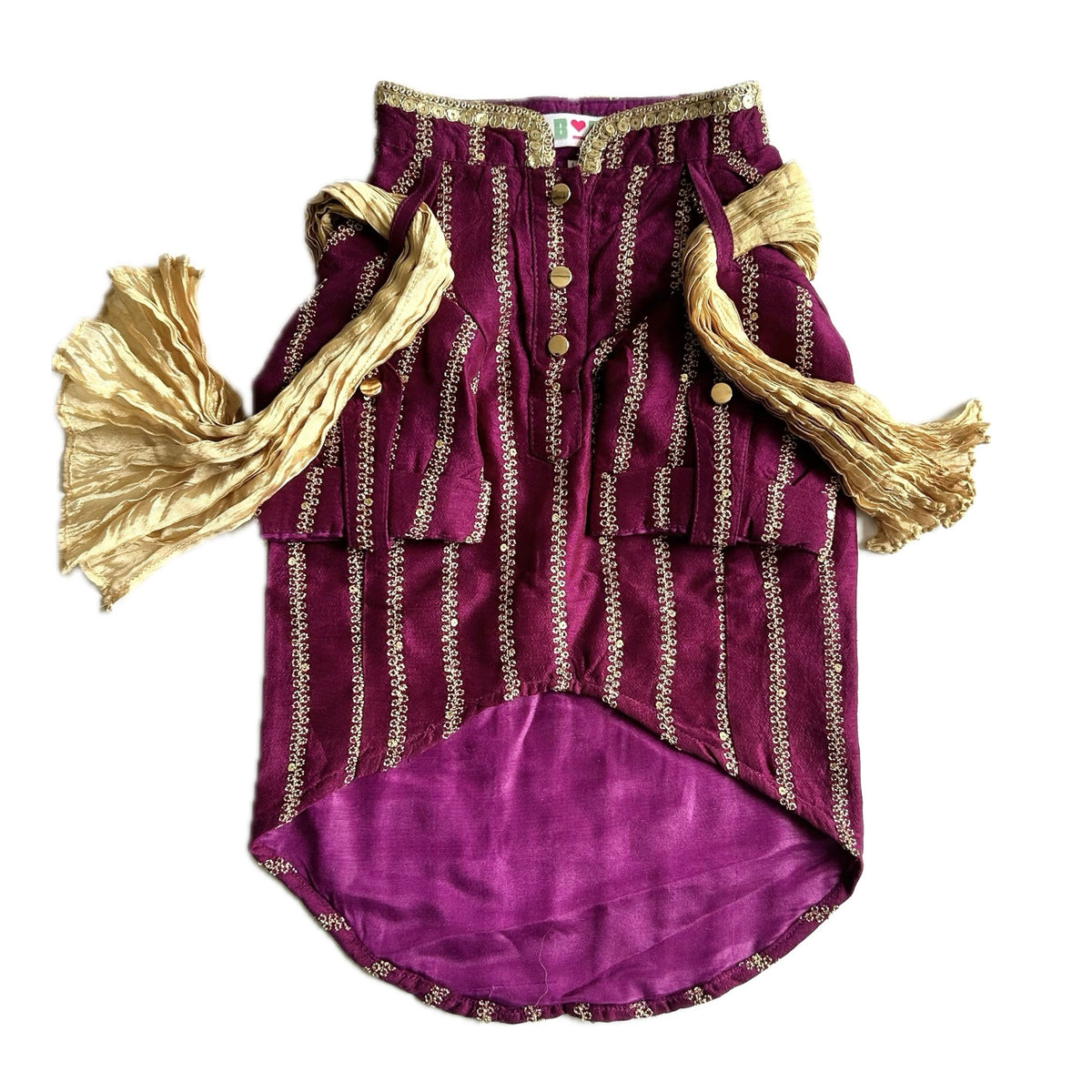 PURPLE ZARI WORK DOG KURTA