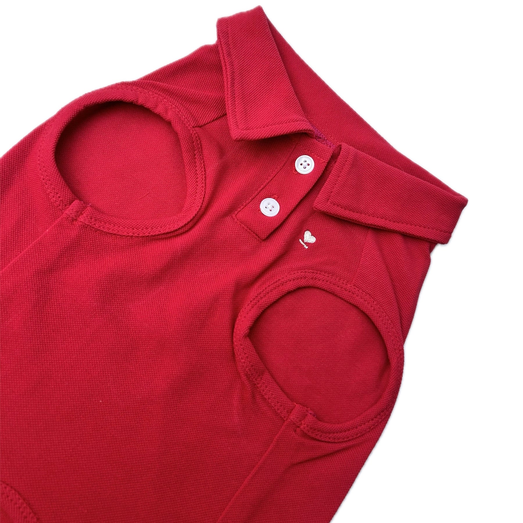 RED LITTLE HEART POLO DOG T-SHIRT