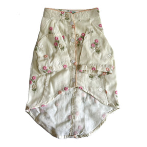 OFF-WHITE FLOWER EMBROIDERED DOG KURTA