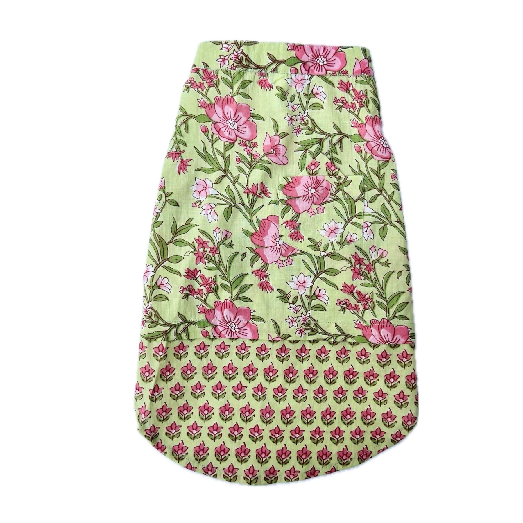 LIGHT GREEN FLORAL WAISTCOAT KURTA DOG SET