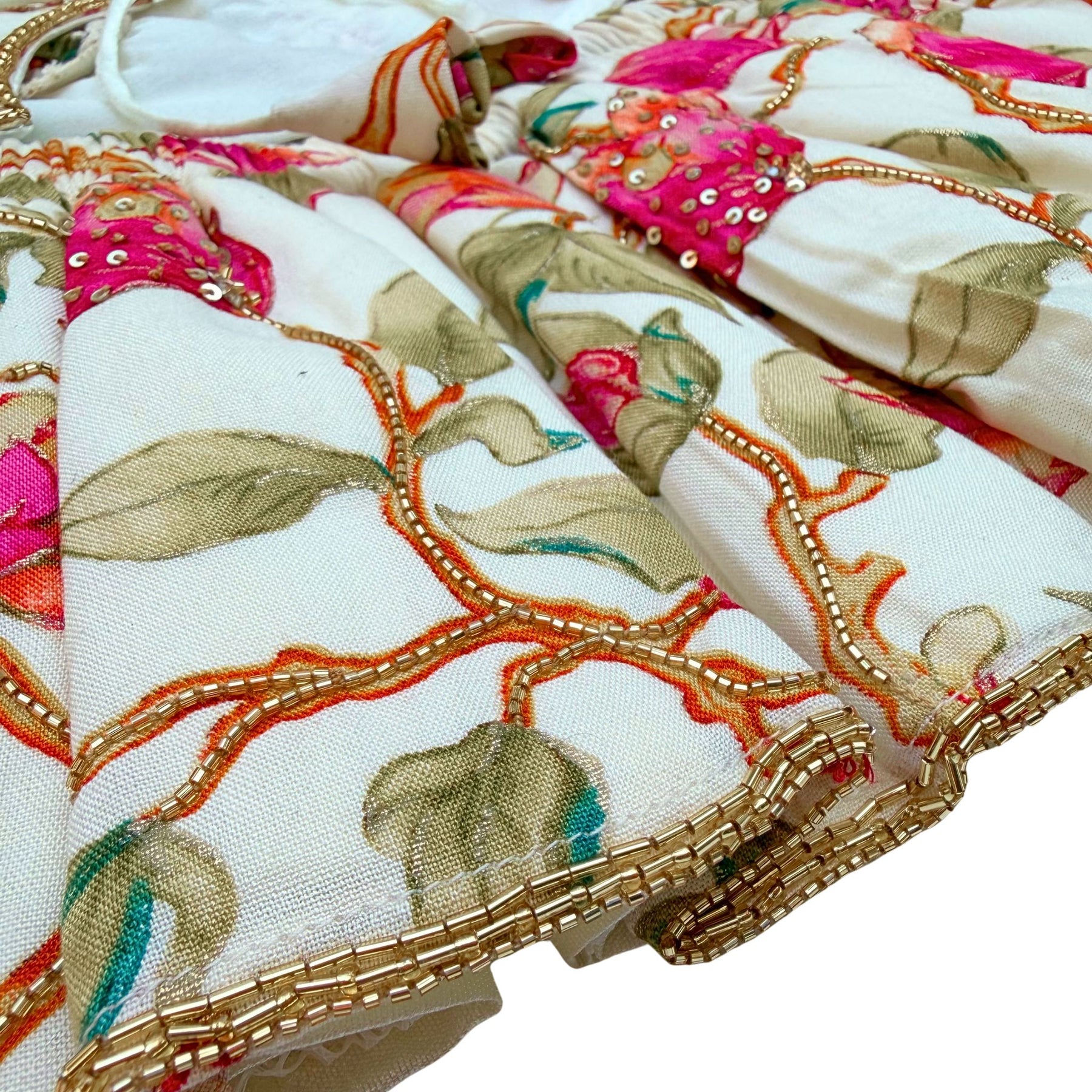 PHOOLJAAL HAND EMBROIDERED OFF-WHITE LEHENGA FOR DOGS AND CATS