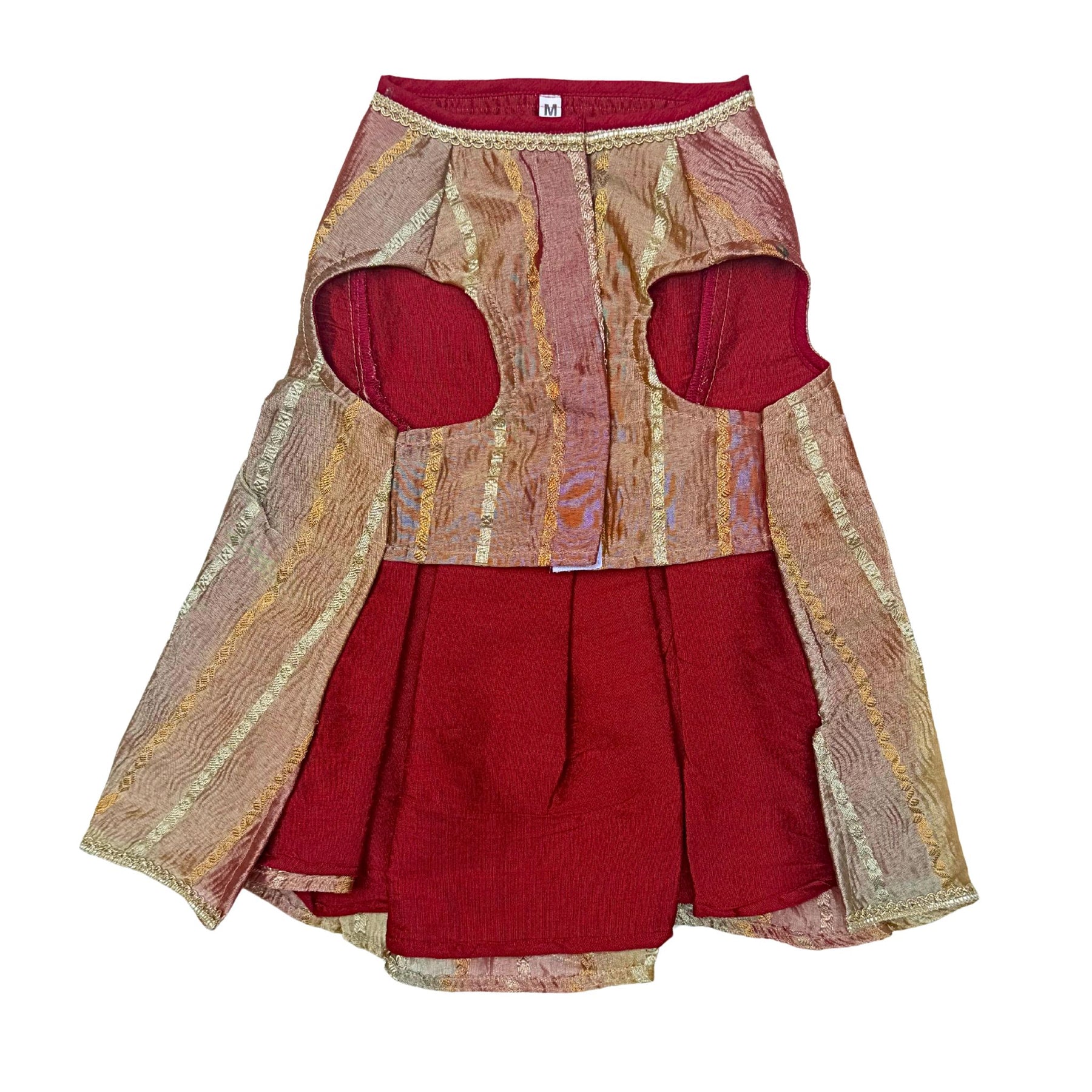 RED ZARI TISSUE ANARKALI HAND EMBROIDERED FOR DOGS AND CATS