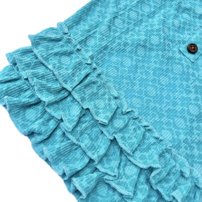 AQUA BLUE BURNOUT FABRIC DOG DRESS