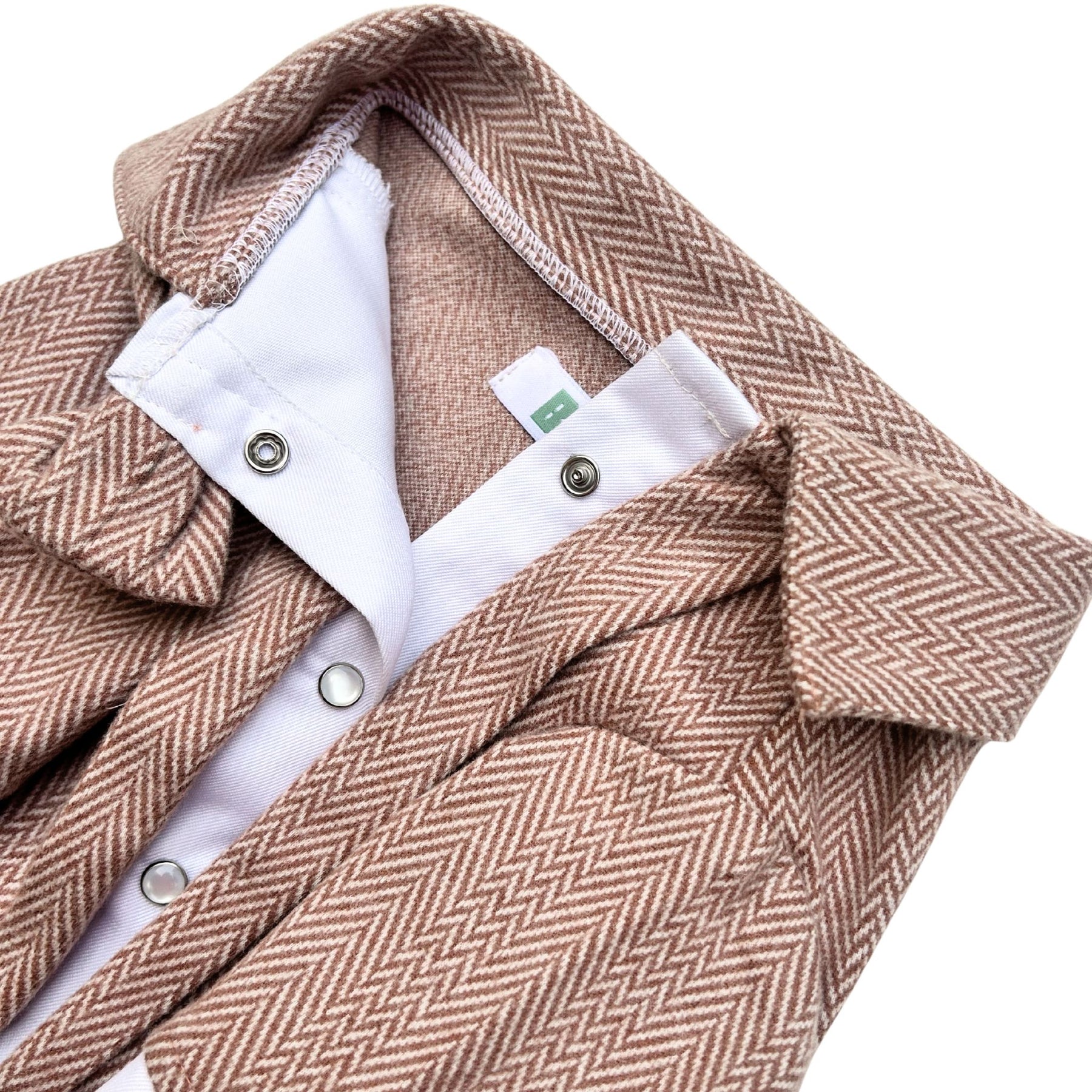 PEACH HERRINGBONE COTTON WOOL TUXEDO FOR DOGS AND CATS