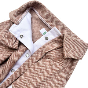PEACH HERRINGBONE COTTON WOOL TUXEDO FOR DOGS AND CATS