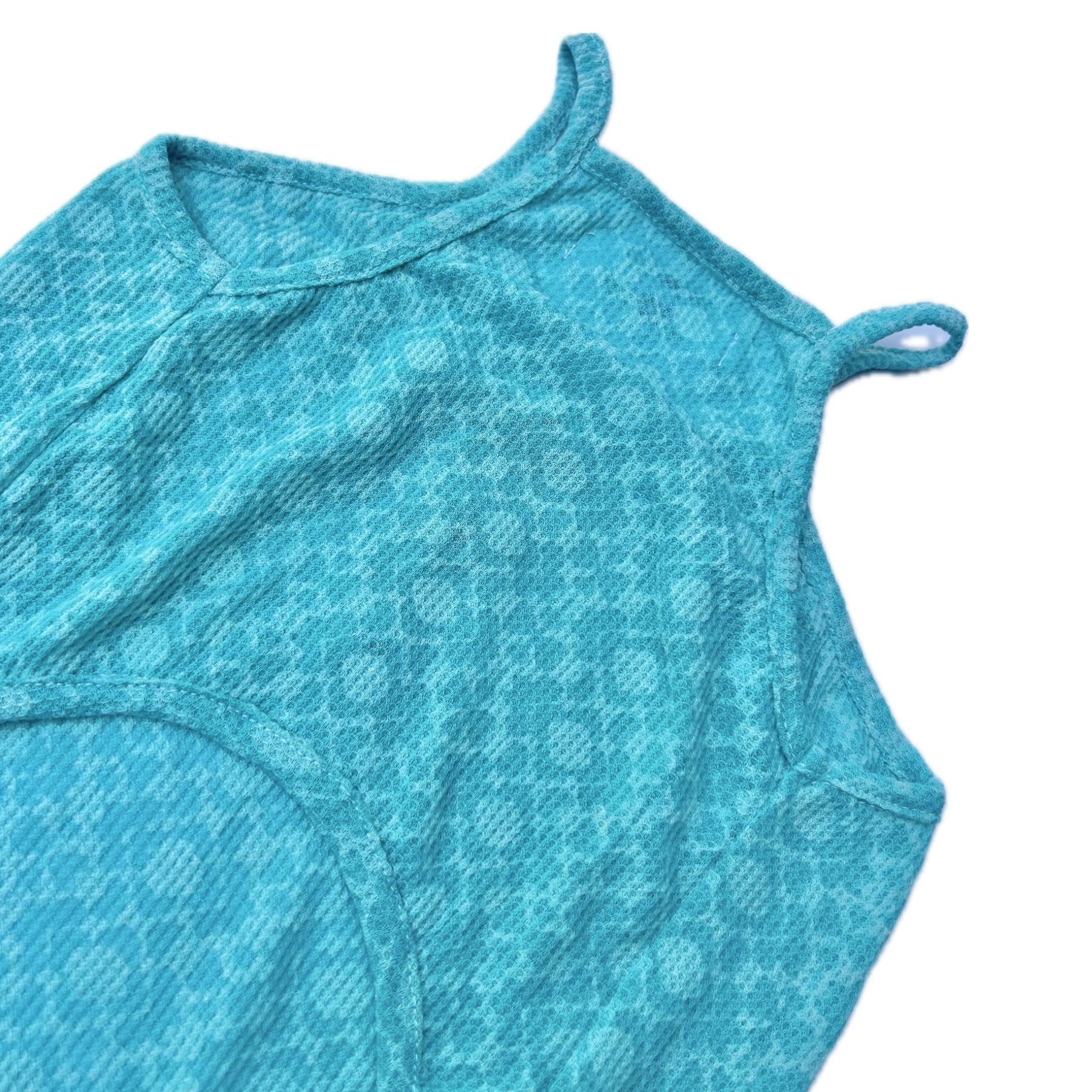 AQUA BLUE BURNOUT FABRIC DOG DRESS